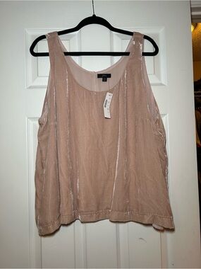 JCrew Light Pink Velvet Tank Top - Sleeveless Women's Top